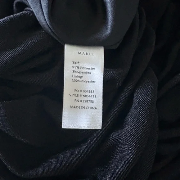 NWT Anthropologie Maeve Elegant Black Ruched Dress, medium - Picture 3 of 5